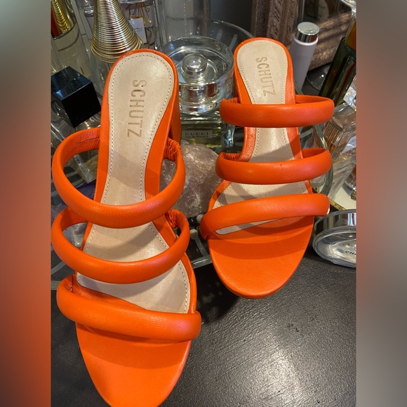 SCHUTZ Shoes - Olly Mid Block Orange Nappa Leather SCHUTZ Sandal ( Brand New) for Nordstrom’s